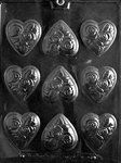 Medium Hearts With Flowers Mold - Lpv096
