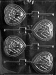 Lattice Heart With Bow Lolly Mold - Lpv116