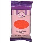 Coral Sanding Sugar - 16 Ounce