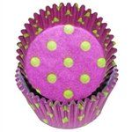 Purple Lime Hot Dots Standard Size Baking Cups - 100 Pack