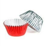 Red & Silver Foil Candy Cups - 100 Pack (5025V2)