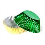 Green & Gold Foil Candy Cups - 100 Pack (5025F2)