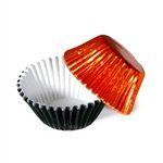 Black & Orange Foil Candy Cups - 100 Pack (5025H2)