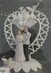 Pearl Hearts Ornament Wedding Topper (195W)