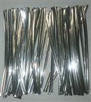 4" Silver Metallic Twist Ties - 50 Pack