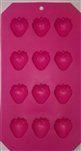 Flexible Silicone Strawberry Ice Cube Tray