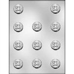 1-3/8" '50' Scrolled Mint Mold (90-11351)