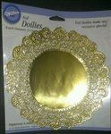 8" Gold Foil Doilies - 12 Pack (2104-90308)