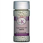White Sugar Pearls 4Mm - 4 Ounces