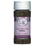 Green Edible Glitter Flakes - 1 Ounce (78-601M)