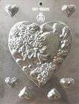 6" Heart With Flower Mold (90-1609)