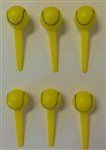 3" Tennis Ball Cupcake Picks - 6 Pack