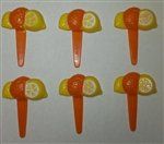 2" Lemon & Orange Cupcake Picks - 6 Pack