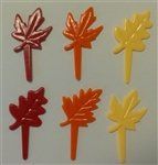 2-1/2" Autumn Leaves Cupcake Picks - 6 Pack