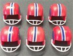 Red/Blue Football Helmet Cake Topper - 6 Pack
