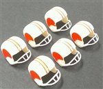 White/Orange Football Helmet Cake Topper - 6 Pack