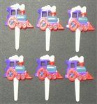 2-1/4" Steam Train Engine Cupcake Picks - 6 Pack