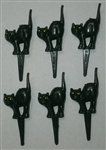 2-1/2" Black Cat Cupcake Picks - 6 Pack