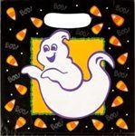 Glow In The Dark Spooky Ghost Treat Bag - 10 Pack