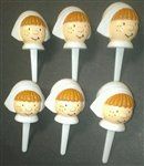 Pilgrim Girl Cupcake Picks - 6 Pack