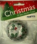Christmas Mini Muffin Cups - 75 Pack