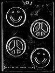 Smile Face / Peace Sign Bar Mold - Lpk113