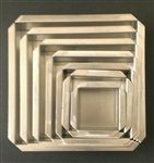 Cp4L 2" Square Aluminum Cake Pan Set Of 7