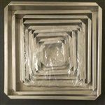 Cp4L 2" Square Aluminum Cake Pan Set Of 10