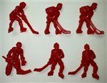 Red Plastic Hockey Players  - 6 Pack