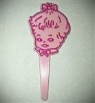 Baby Girl Pink Cupcake Picks - 6 Pack