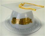 White Graduate Cap Cake Topper