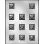 Heart On 1-1/4" Square Mold (90-1029)