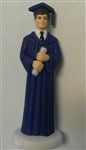Dark Blue Gown Graduate Boy Cake Topper