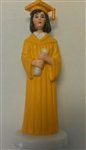 Gold Gown Graduate Girl Cake Topper