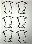 Boy Graduate Black Outline Decal - 6 Pack