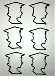 Girl Graduate Black Outline Decal -  6 Pack