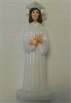 White Gown Graduate Girl Cake Topper