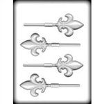 3-1/4" Fleur De Lis Sucker Hard Candy Mold (8H-5231)