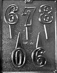 Numbers 6, 7, 8, 9, 0 Cake Topper Picks Mold - Lpl038