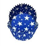 Blue White Star Baking Cups - 50 Pack