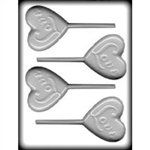 2-3/4" Heart Love Sucker Hard Candy Mold (8H-1238)