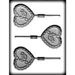 Filigree Heart Love Sucker Hard Candy Mold (8H-1218)
