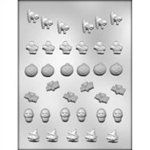 3/4" Bite Size Halloween Assortment Chocolate Mold (90-3133)