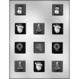 1-1/4" Square Christmas Mint Mold (90-4114)